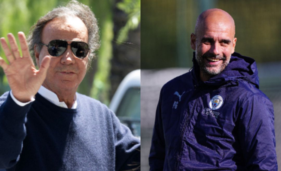 El cantante Julio Iglesias y el exfutbolista Pep Guardiola. El cantante Julio Iglesias y el exfutbolista Pep Guardiola.