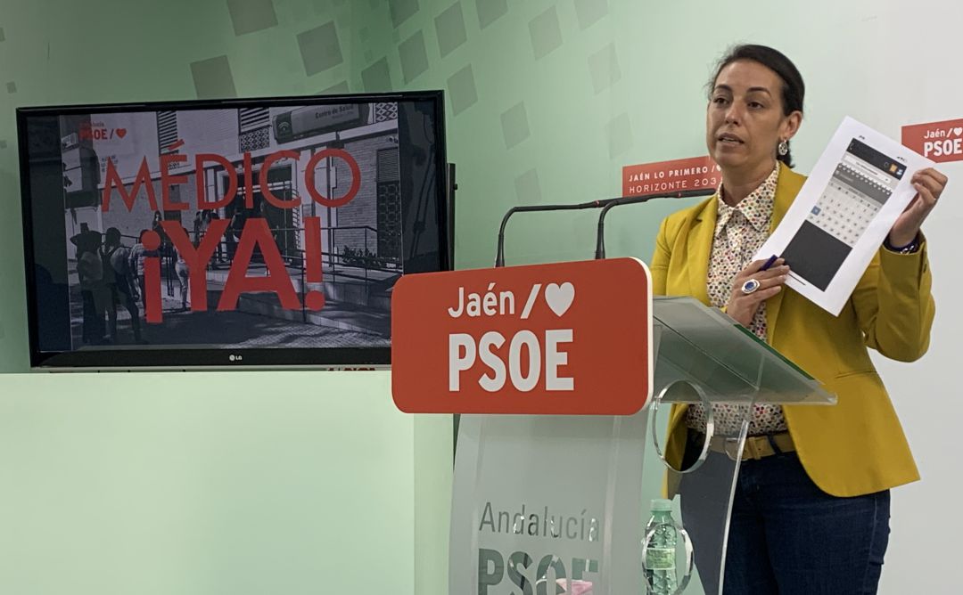 La parlamentaria socialista, Mercedes Gámezm durante la rueda de prensa ofrecida en la sede del PSOE. La parlamentaria socialista, Mercedes Gámezm durante la rueda de prensa ofrecida en la sede del PSOE.