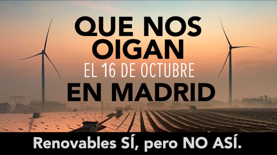 Manifestación del próximo 16 de octubre en Madrid, para hacer oír su propuesta de un modelo de transición distribuido y justo Manifestación del próximo 16 de octubre en Madrid, para hacer oír su propuesta de un modelo de transición distribuido y justo