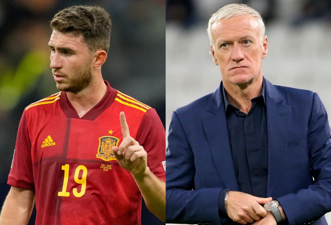 Aymeric Laporte en la izquierda y Didier Deschamps en la derecha Aymeric Laporte en la izquierda y Didier Deschamps en la derecha