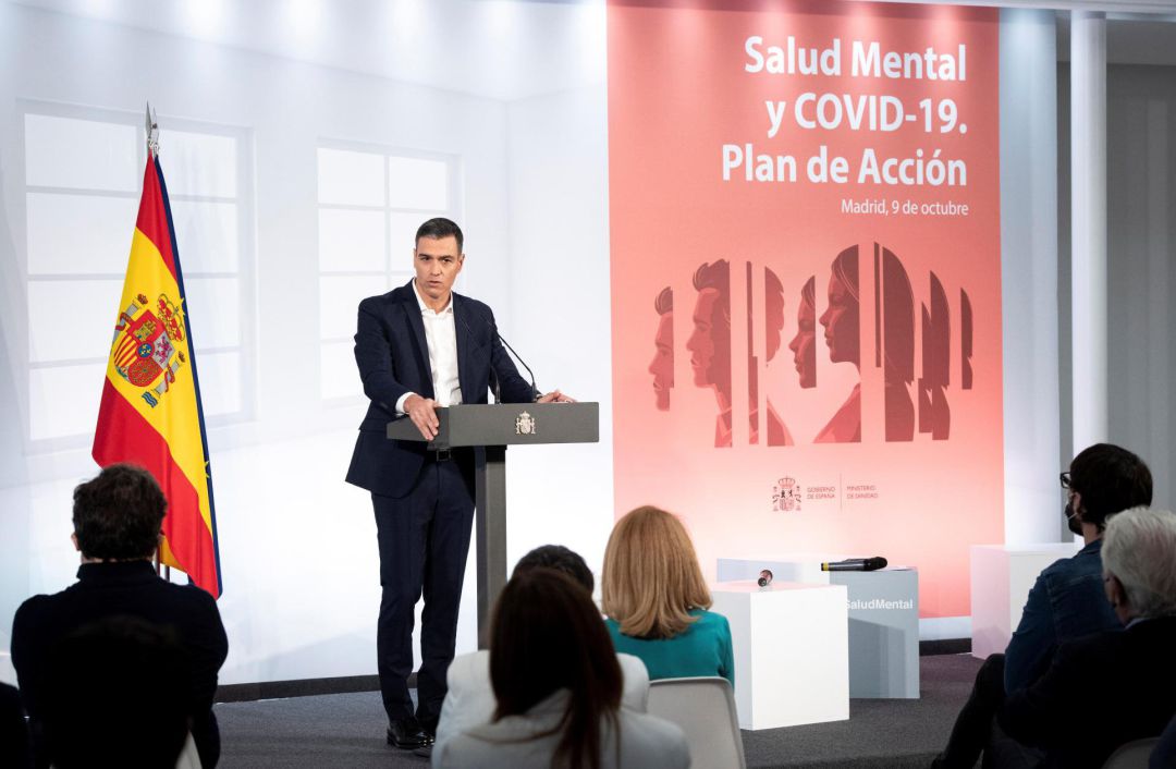 El presidente del Gobierno, Pedro Sánchez, participa en el acto institucional Salud mental y COVID 19. Plan de acción El presidente del Gobierno, Pedro Sánchez, participa en el acto institucional Salud mental y COVID 19. Plan de acción