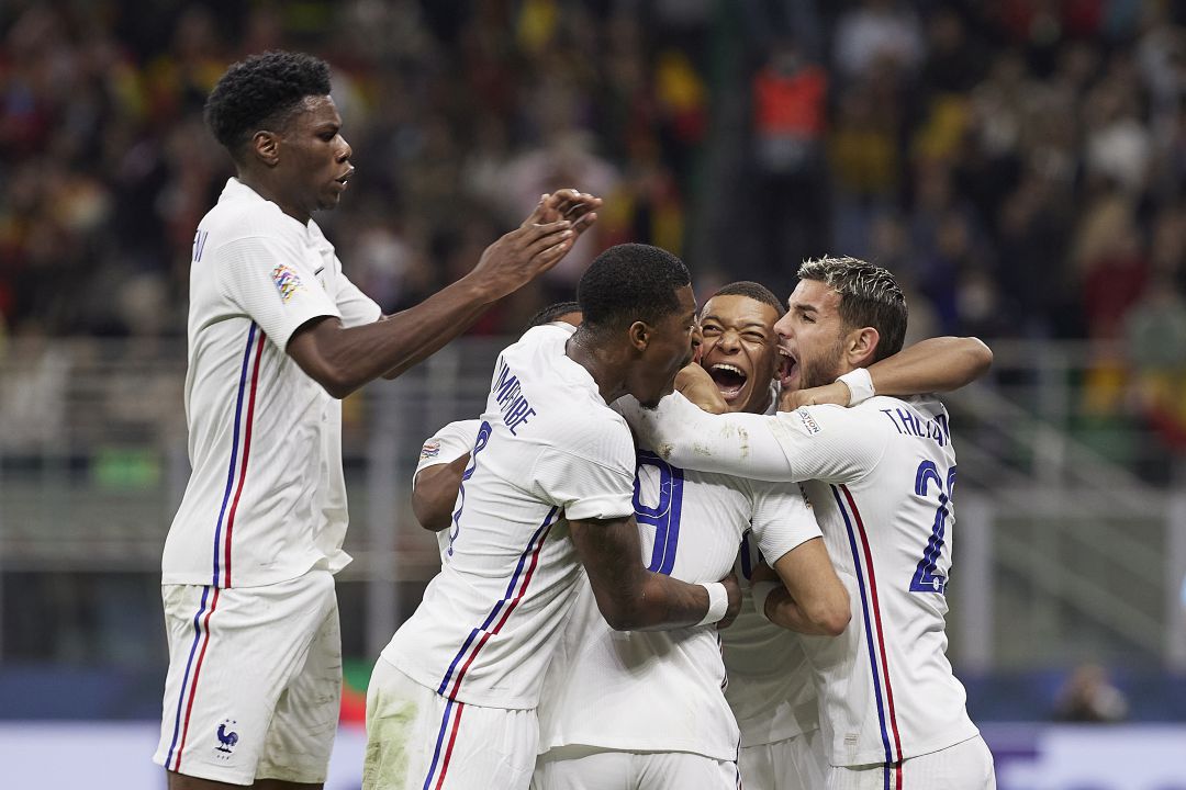 Los jugadores de Francia celebrando su segundo gol Los jugadores de Francia celebrando su segundo gol