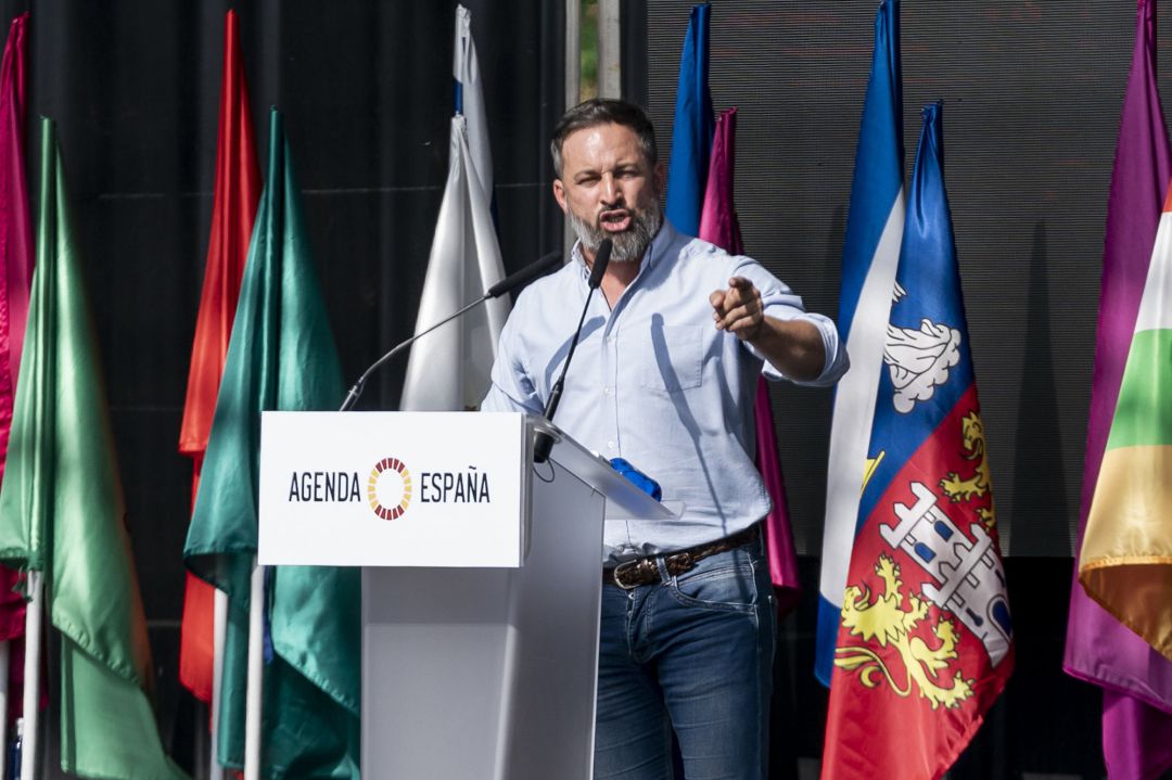 El presidente de Vox, Santiago Abascal, se dirige al público en el evento ‘Viva 21’, en IFEMA El presidente de Vox, Santiago Abascal, se dirige al público en el evento ‘Viva 21’, en IFEMA