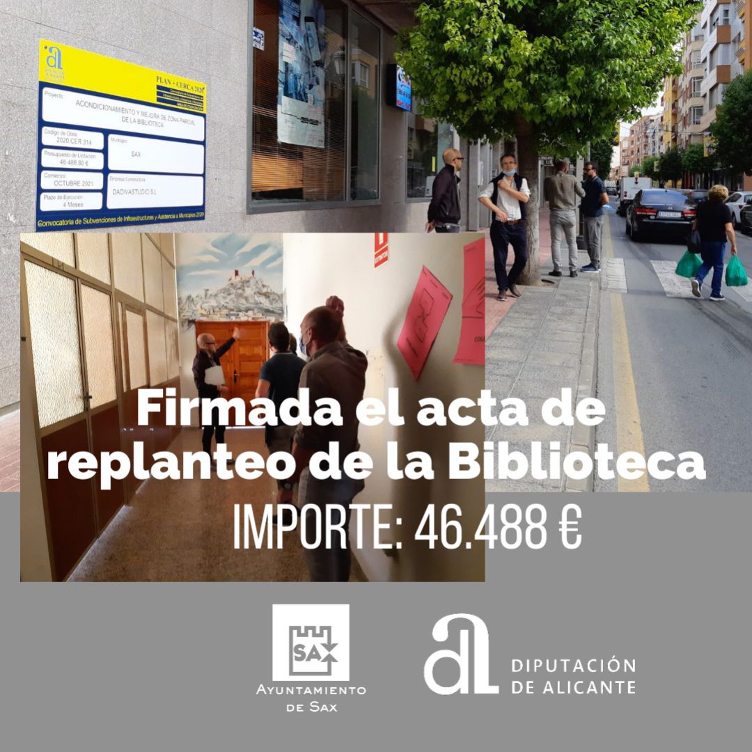 Obras de mejora para la biblioteca de Sax Obras de mejora para la biblioteca de Sax