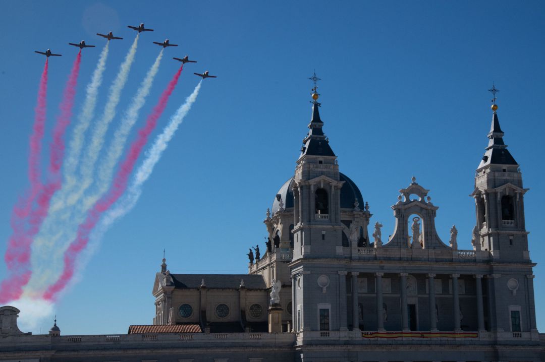 Imágenes del acto que se celebra en la plaza de la Armería del Palacio Real con motivo del Día de la Fiesta Nacional de 2020. Imágenes del acto que se celebra en la plaza de la Armería del Palacio Real con motivo del Día de la Fiesta Nacional de 2020.