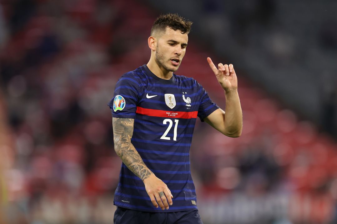 Lucas Hernández, durante un partido con la selección francesa de fútbol Lucas Hernández, durante un partido con la selección francesa de fútbol