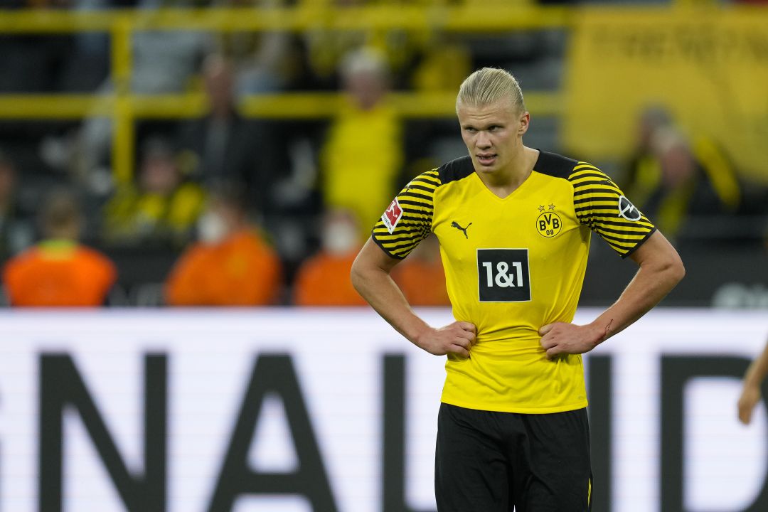 Haaland, durante un partido con el Borussia Dortmund Haaland, durante un partido con el Borussia Dortmund