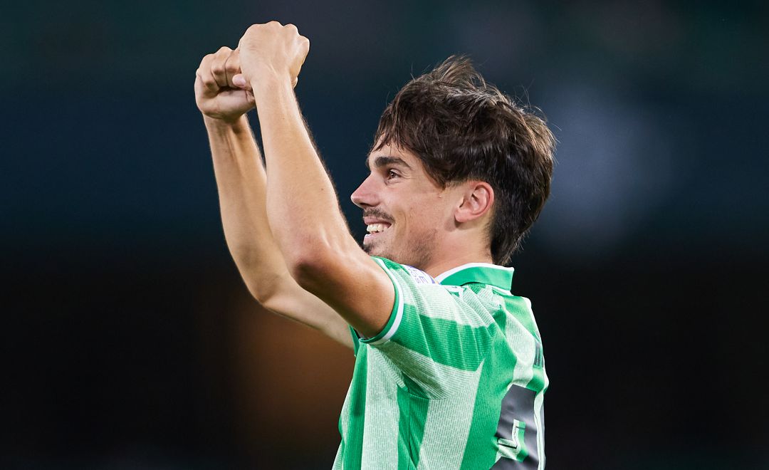 Rodri celebra un gol con el Real Betis en un amistoso de pretemporada Rodri celebra un gol con el Real Betis en un amistoso de pretemporada