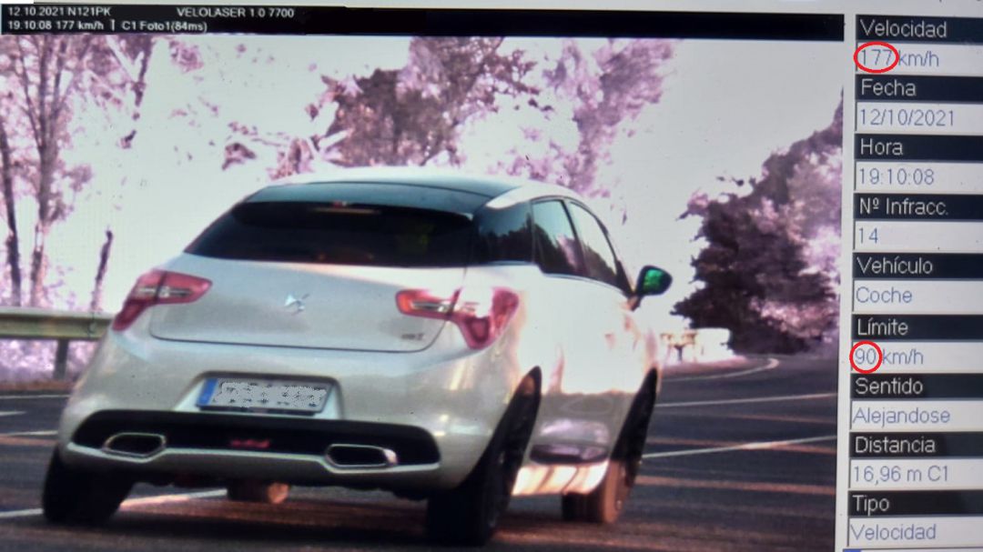 Denunciado por ir a 177 km por hora por la carretera N-121, una vía de 90 Denunciado por ir a 177 km por hora por la carretera N-121, una vía de 90
