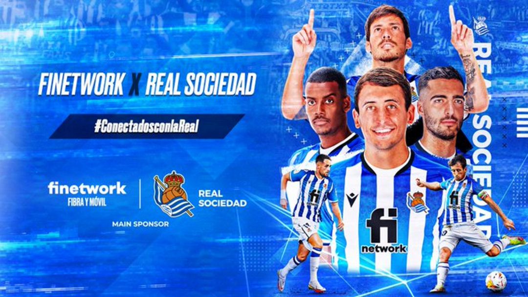 Imagen promocional del acuerdo entre la Real y Finetwork Imagen promocional del acuerdo entre la Real y Finetwork