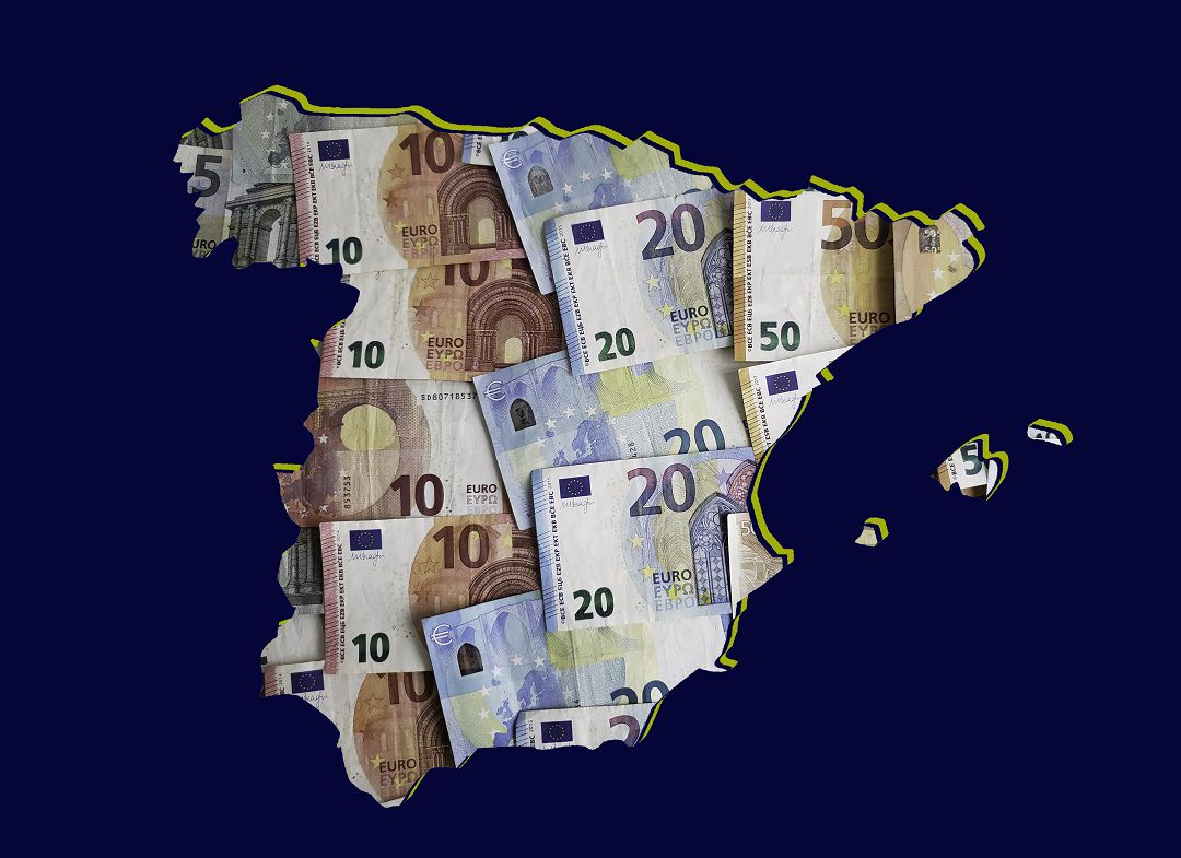 Mapa alegórico sobre el reparto de inversiones del gobierno central a las comunidades Mapa alegórico sobre el reparto de inversiones del gobierno central a las comunidades