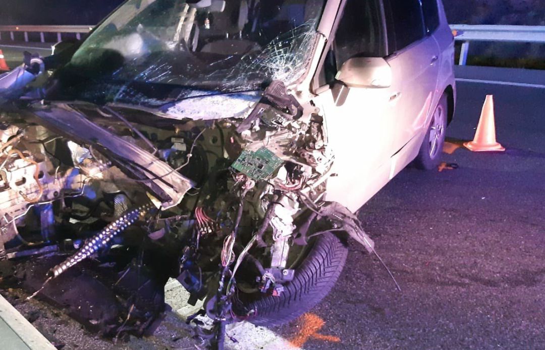 Accidente de tráfico en la AP-68. Accidente de tráfico en la AP-68.