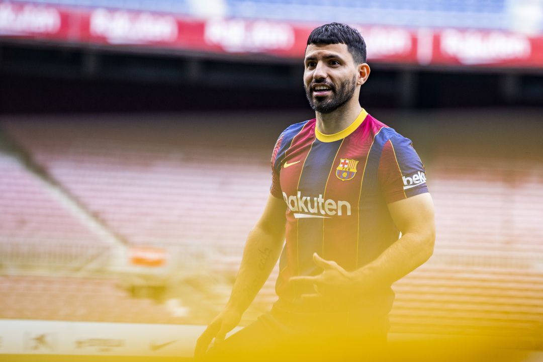 'Kun' Agüero, en su presentación con el Barcelona 'Kun' Agüero, en su presentación con el Barcelona