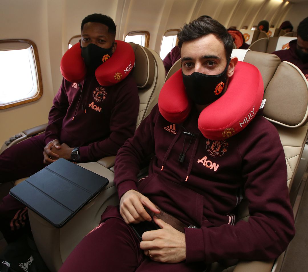 Bruno Fernandes y Fred, durante un viaje de su equipo Bruno Fernandes y Fred, durante un viaje de su equipo