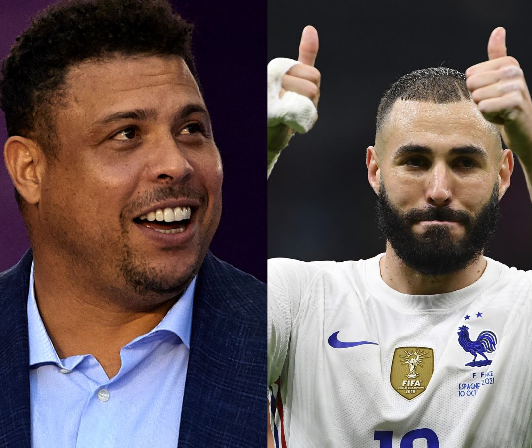 Ronaldo Nazario a la izquierda. Karim Benzema a la derecha Ronaldo Nazario a la izquierda. Karim Benzema a la derecha
