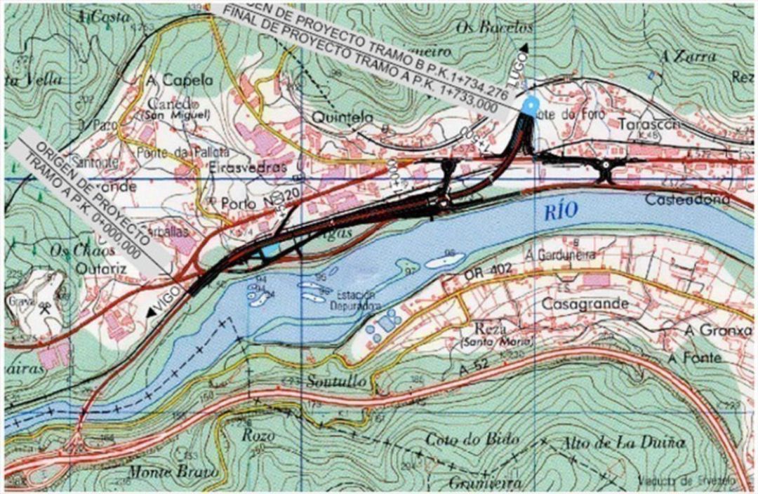 Mapa y plano de la variante norte Mapa y plano de la variante norte