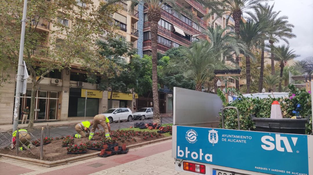 Trabajadores de la nueva adjudicataria del mantenimiento de zonas verdes Trabajadores de la nueva adjudicataria del mantenimiento de zonas verdes