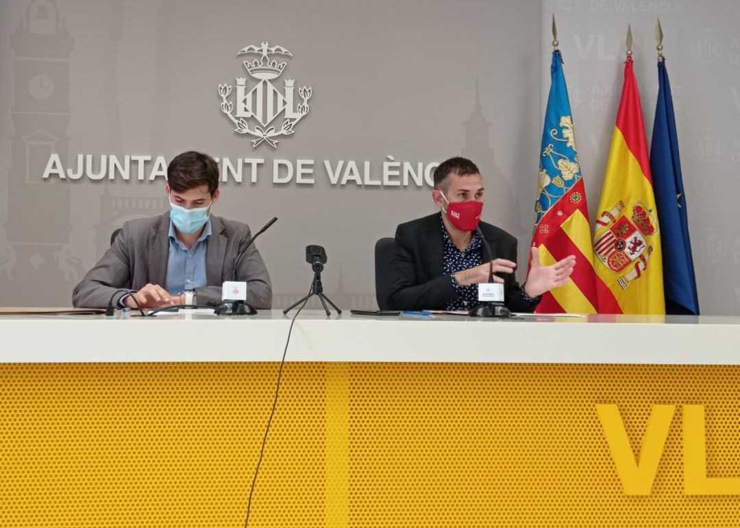 Borja Sanjuán, concejal de Hacienda, y Sergi Campillo, vicealcalde de València Borja Sanjuán, concejal de Hacienda, y Sergi Campillo, vicealcalde de València
