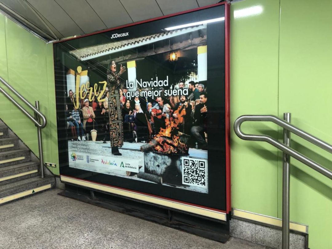 Cartel de la promoción de Jerez en el Metro de Madrid Cartel de la promoción de Jerez en el Metro de Madrid
