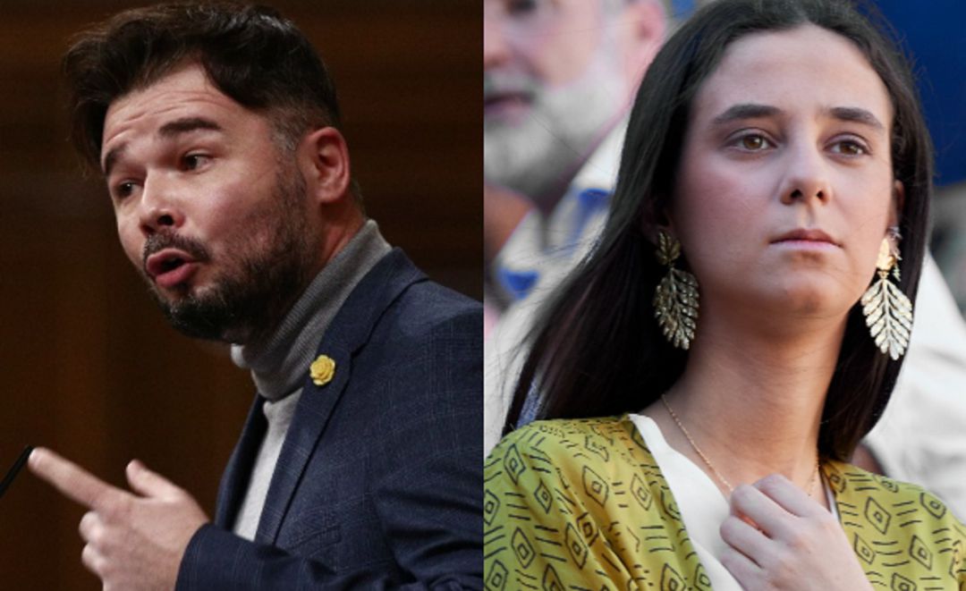 El portavoz de ERC en el Congreso, Gabriel Rufián, y la nieta del rey emérito, Victoria Federica Marichalar. El portavoz de ERC en el Congreso, Gabriel Rufián, y la nieta del rey emérito, Victoria Federica Marichalar.