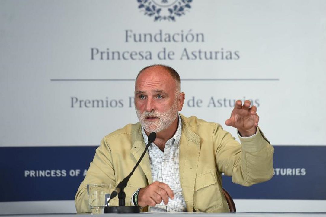 José Andrés, Premio Princesa de Asturias de la Concordia 2021, durante la rueda de prensa previa a recibir el galardón. José Andrés, Premio Princesa de Asturias de la Concordia 2021, durante la rueda de prensa previa a recibir el galardón.