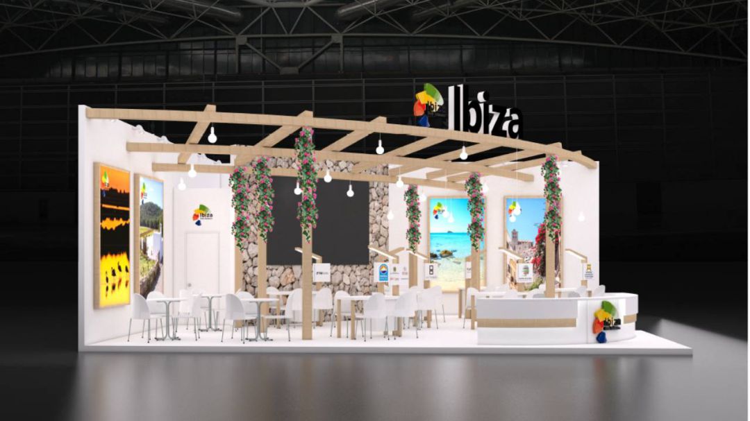 Imagen de archivo del stand de Ibiza en la World Travel Market de Londres Imagen de archivo del stand de Ibiza en la World Travel Market de Londres