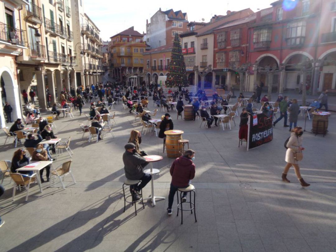 Imagen de archivo de la concentración de la hostelería en diciembre de 2020 contra las restricciones por la pandemia Imagen de archivo de la concentración de la hostelería en diciembre de 2020 contra las restricciones por la pandemia