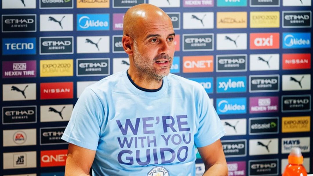 Pep Guardiola en rueda de prensa Pep Guardiola en rueda de prensa