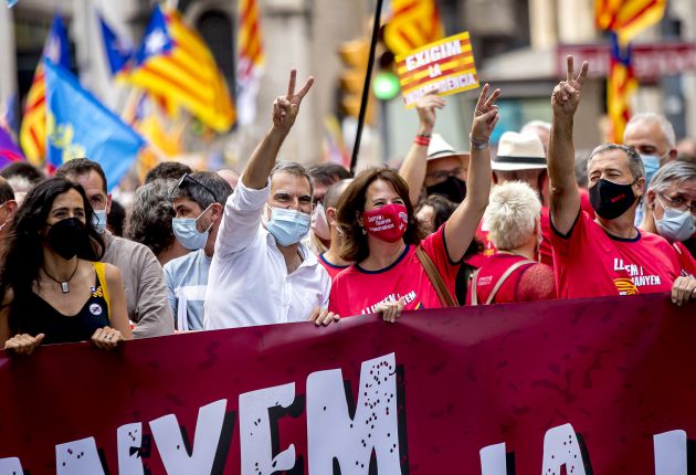 Carme Forcadell en una manifestación por la independencia de Cataluña, en Barcelona. Carme Forcadell en una manifestación por la independencia de Cataluña, en Barcelona.