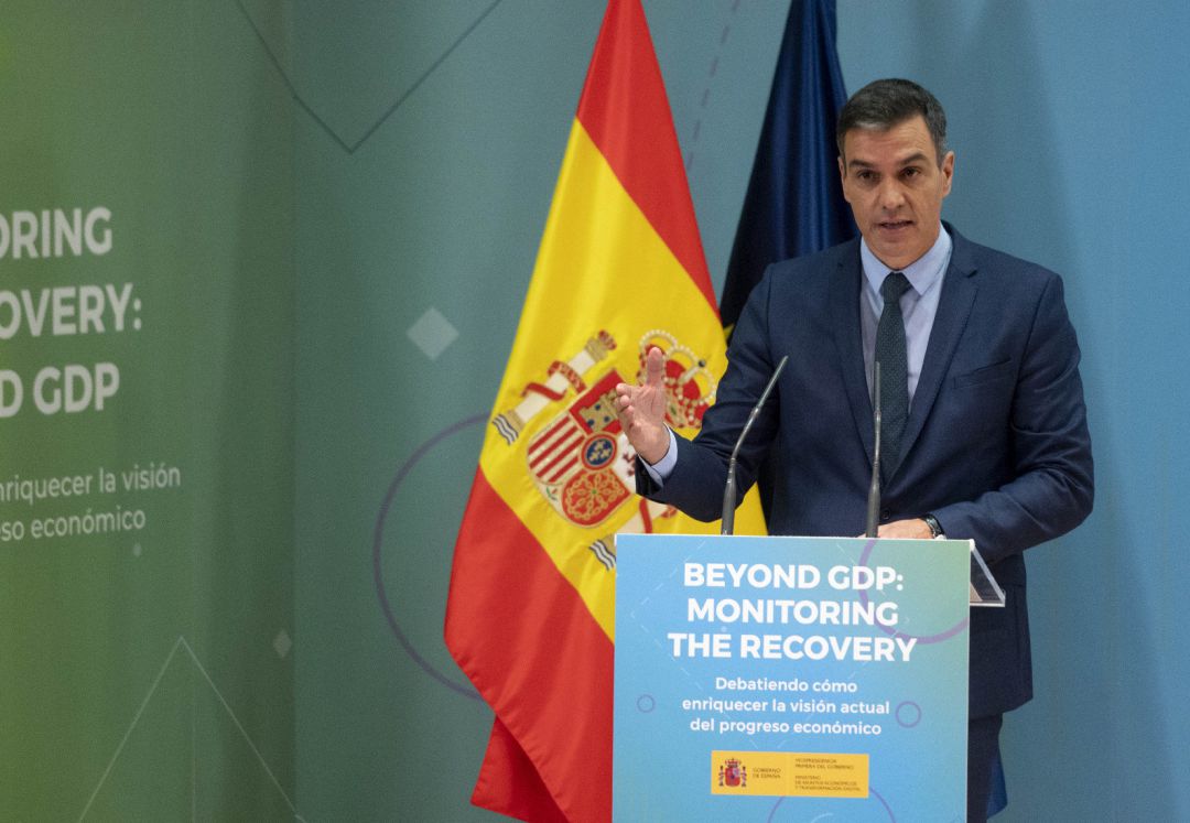 El presidente del Gobierno, Pedro Sánchez, clausura el seminario 'Monitoring the recovery: beyond GDP' El presidente del Gobierno, Pedro Sánchez, clausura el seminario 'Monitoring the recovery: beyond GDP'