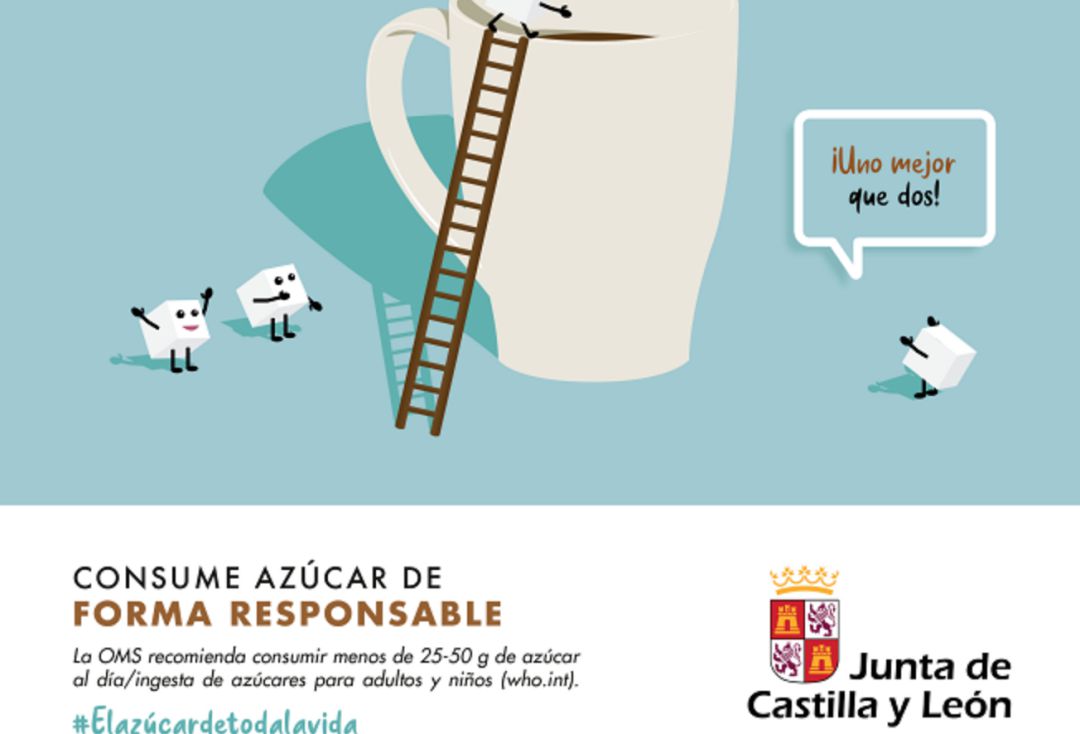 Imagen de la campaña de la Junta sobre el consumo responsable del azúcar Imagen de la campaña de la Junta sobre el consumo responsable del azúcar