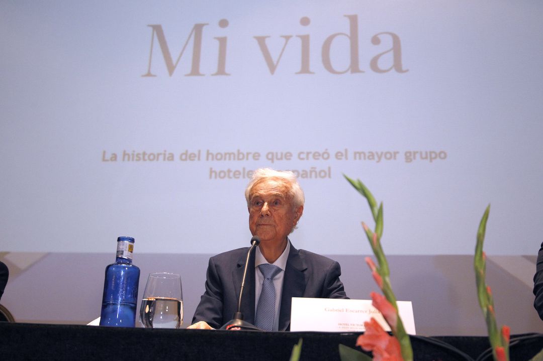 El fundador de Meliá Hotels International, Gabriel Escarrer Julià, durante la presentación de su libro de memorias 'Mi vida. El fundador de Meliá Hotels International, Gabriel Escarrer Julià, durante la presentación de su libro de memorias 'Mi vida.