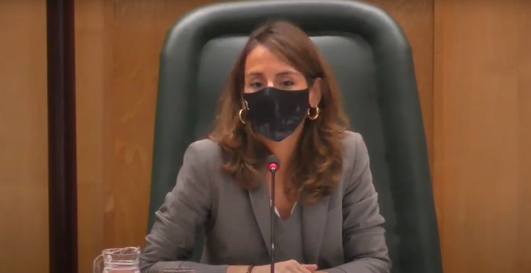La teniente de alcalde de Hacienda, María Navarro, durante la Comisión Extraordinaria de Ordenanzas La teniente de alcalde de Hacienda, María Navarro, durante la Comisión Extraordinaria de Ordenanzas