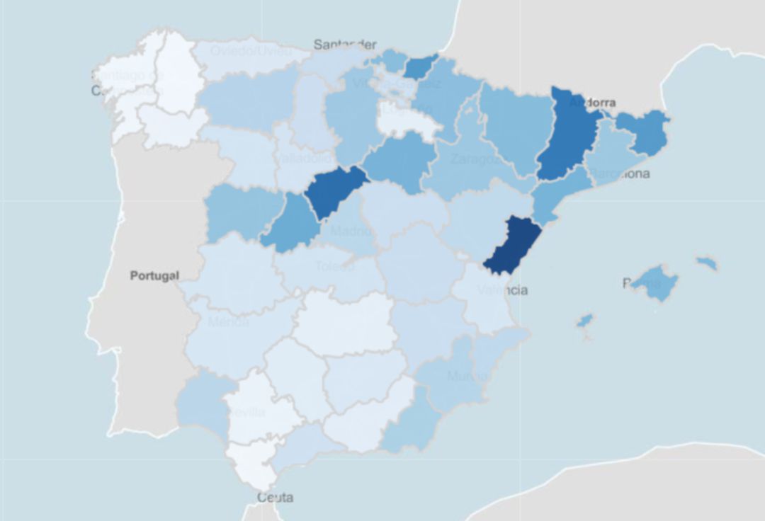 Castellón es la provincia con una mayor incidencia acumulada de coronavirus en toda España Castellón es la provincia con una mayor incidencia acumulada de coronavirus en toda España