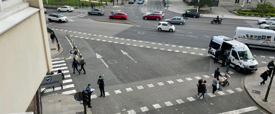 La Policía Local en la zona del atropello La Policía Local en la zona del atropello
