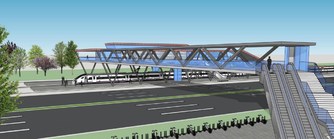 Recreación de la estación que proponen los técnico del Ministerio junto a la V-21 Recreación de la estación que proponen los técnico del Ministerio junto a la V-21