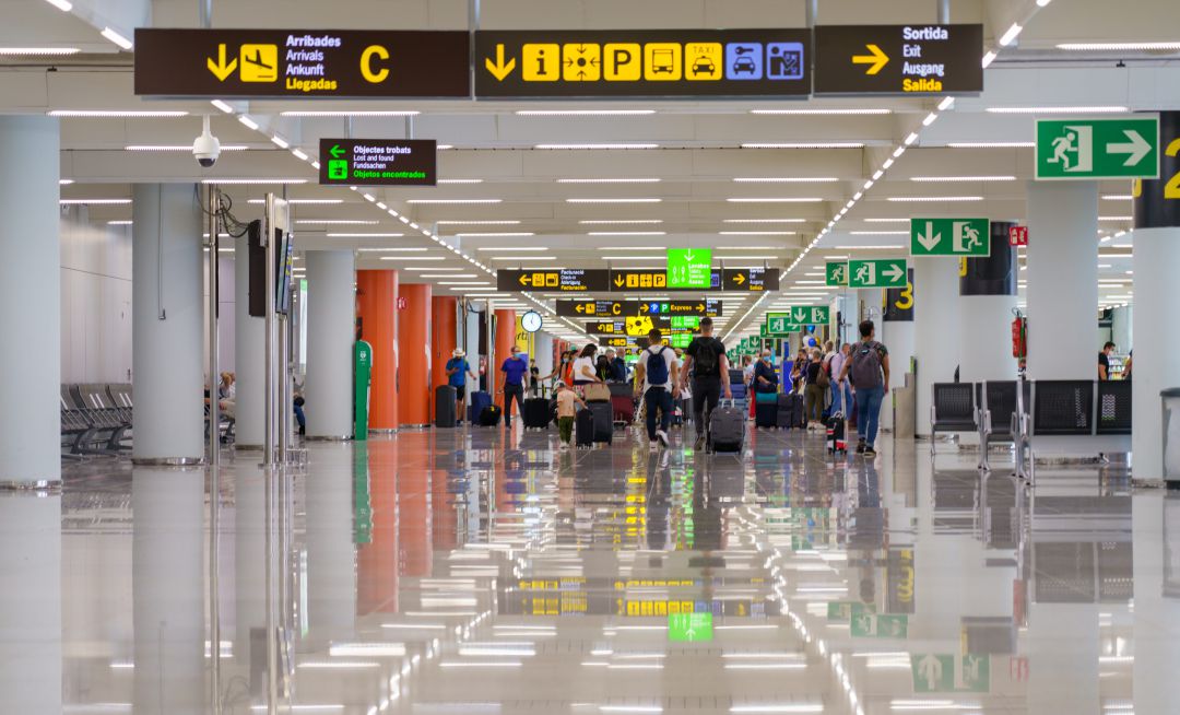 El aeropuerto de Palma de Mallorca. El aeropuerto de Palma de Mallorca.