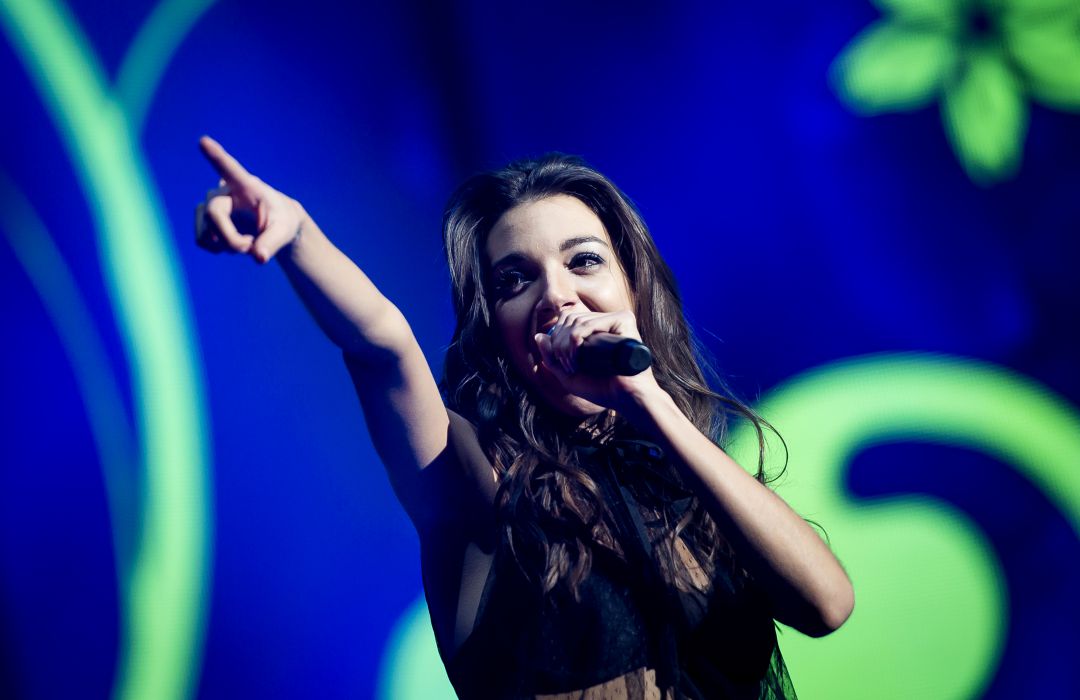 La cantante Ana Guerra durante un concierto La cantante Ana Guerra durante un concierto