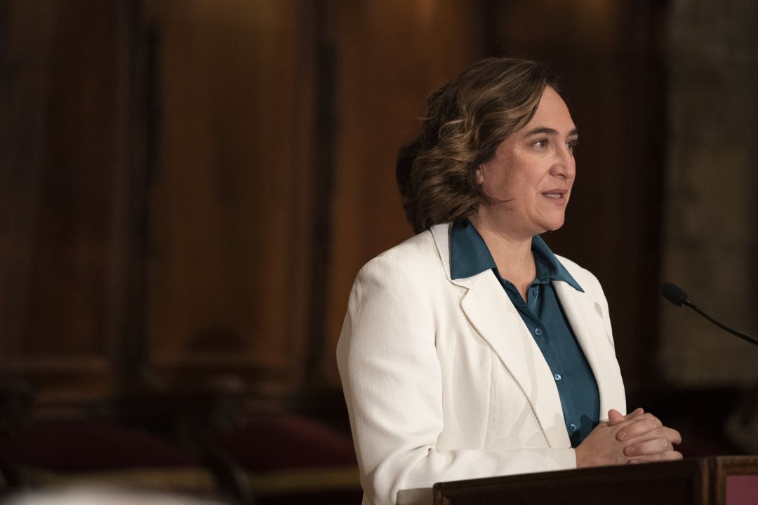 La alcaldesa de Barcelona, Ada Colau, en el acto de firma del acuerdo para la capitalidad cultural y científica de Barcelona, a 17 de noviembre de 2021, en Barcelona, Catalunya (España). La alcaldesa de Barcelona, Ada Colau, en el acto de firma del acuerdo para la capitalidad cultural y científica de Barcelona, a 17 de noviembre de 2021, en Barcelona, Catalunya (España).