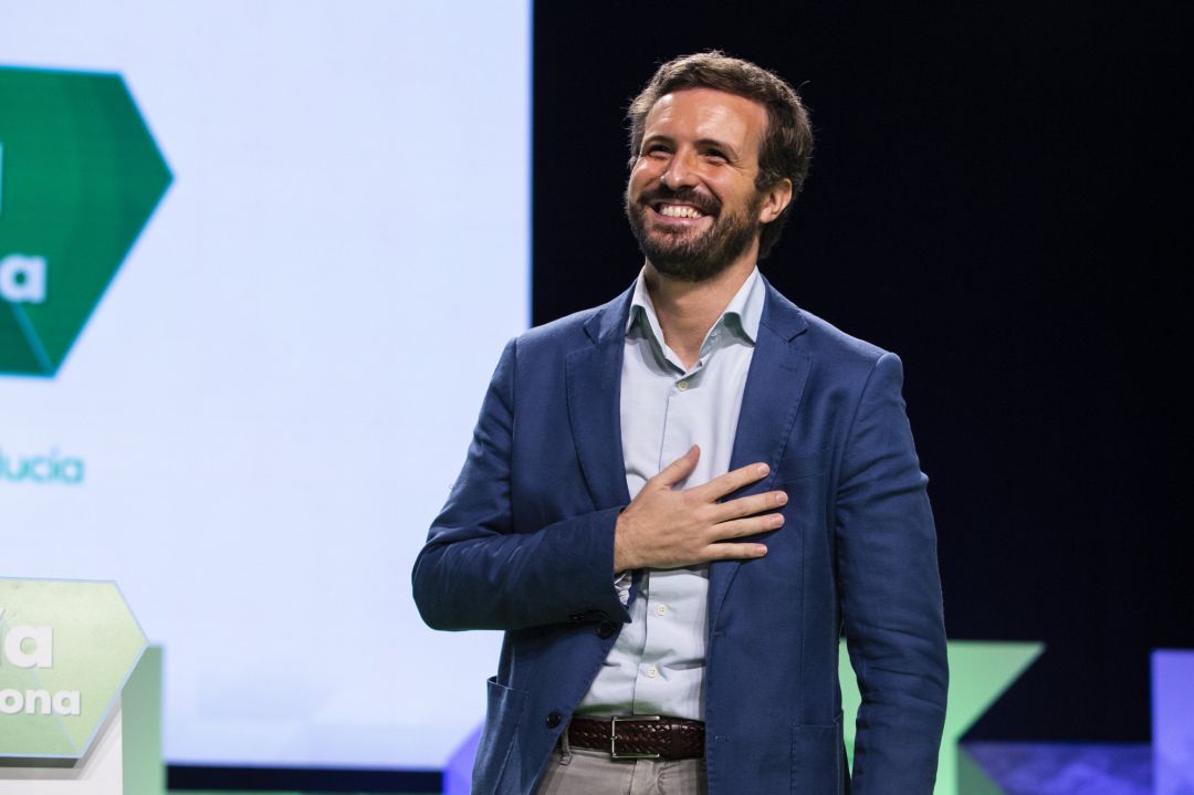 El presidente del PP nacional, Pablo Casado, durante su intervención en la clausura del XVI Congreso Autonómico del PP de Andalucía, en Granada. El presidente del PP nacional, Pablo Casado, durante su intervención en la clausura del XVI Congreso Autonómico del PP de Andalucía, en Granada.