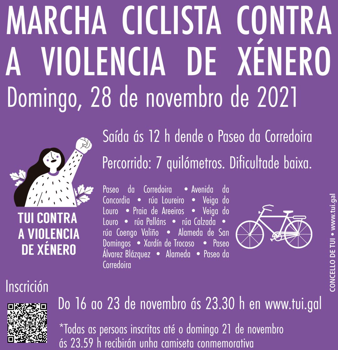 Cartel de la I Marcha Ciclista contra a Violencia de Xénero en Tui. Cartel de la I Marcha Ciclista contra a Violencia de Xénero en Tui.
