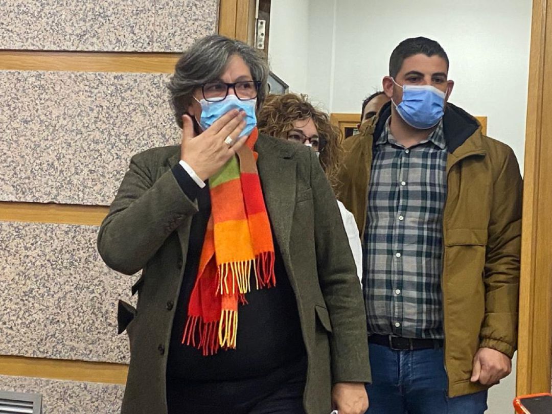 Eva García de la Torre al entrar en el rueda de prensa Eva García de la Torre al entrar en el rueda de prensa