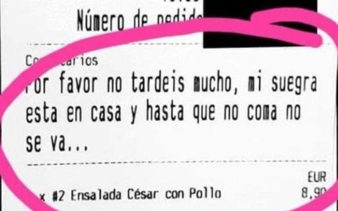 Ticket con el comentario del cliente Ticket con el comentario del cliente