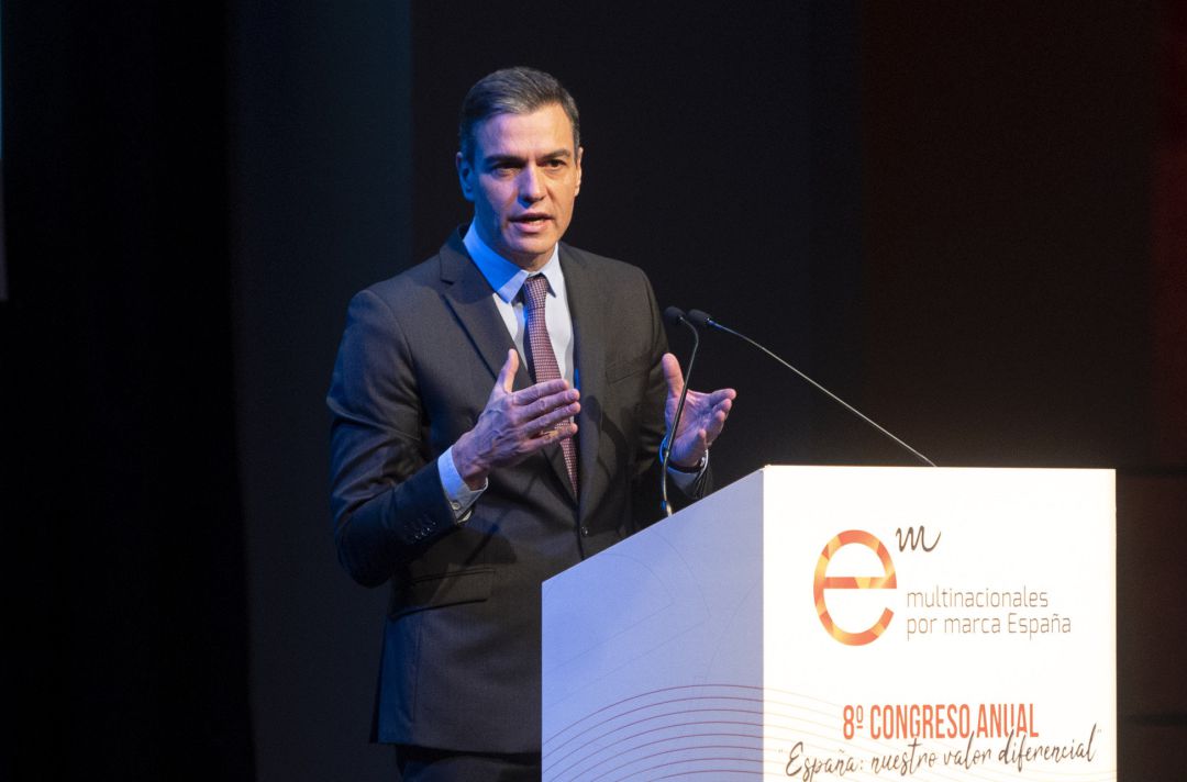El presidente del Gobierno, Pedro Sánchez, interviene en el Congreso Anual de Multinacionales por marca España. El presidente del Gobierno, Pedro Sánchez, interviene en el Congreso Anual de Multinacionales por marca España.