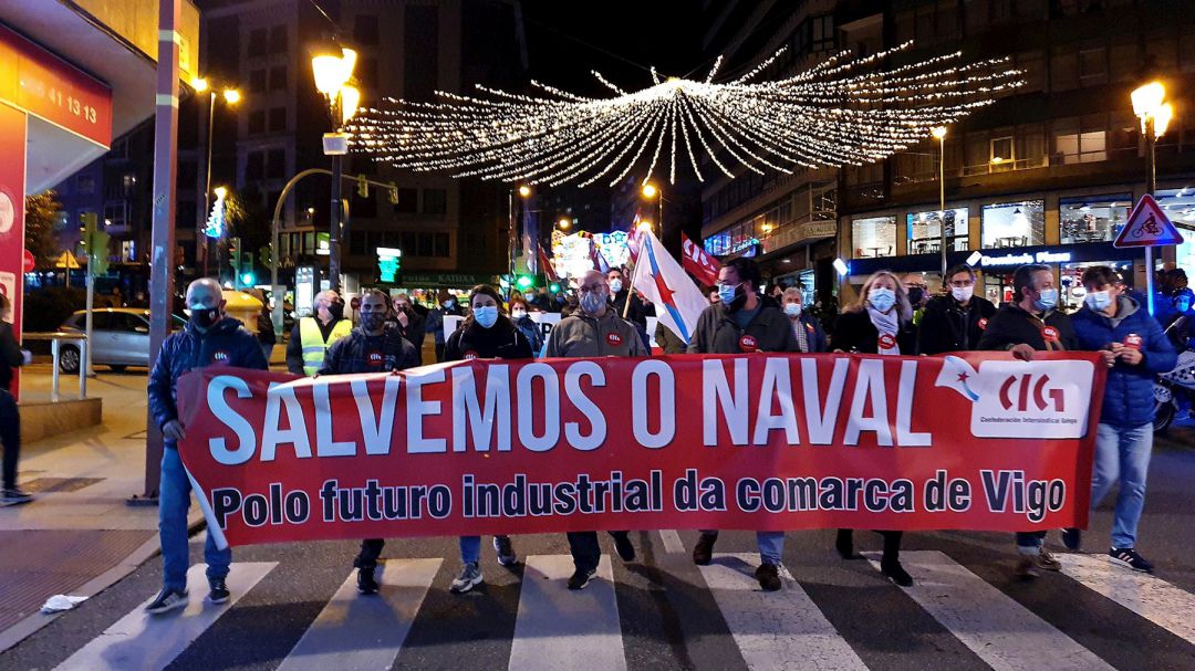 Manifestación del naval este martes en Vigo Manifestación del naval este martes en Vigo