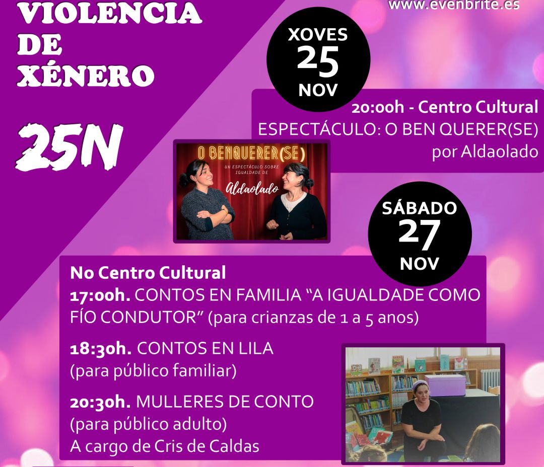 Cartel de la programación por el 25N en A Guarda. Cartel de la programación por el 25N en A Guarda.