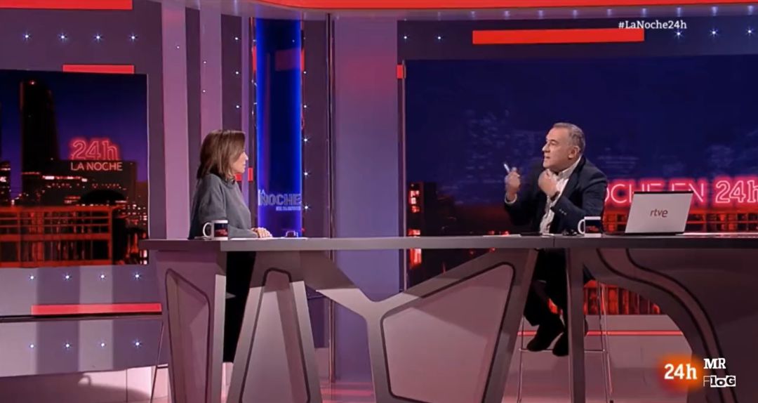 Cuca Gamarra y Xabier Fortes en La noche en 24h. Cuca Gamarra y Xabier Fortes en La noche en 24h.