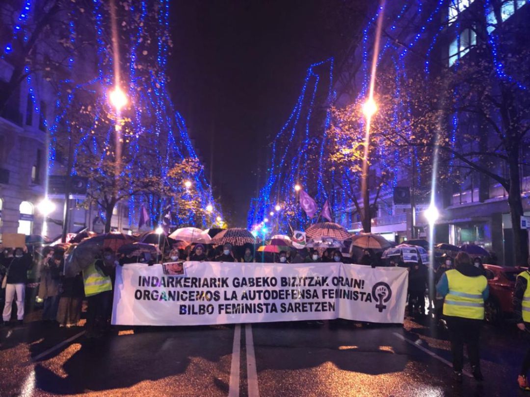 Manifestación con motivo del Día de la Erradicación de la Violencia contra las Mujeres en Bilbao Manifestación con motivo del Día de la Erradicación de la Violencia contra las Mujeres en Bilbao