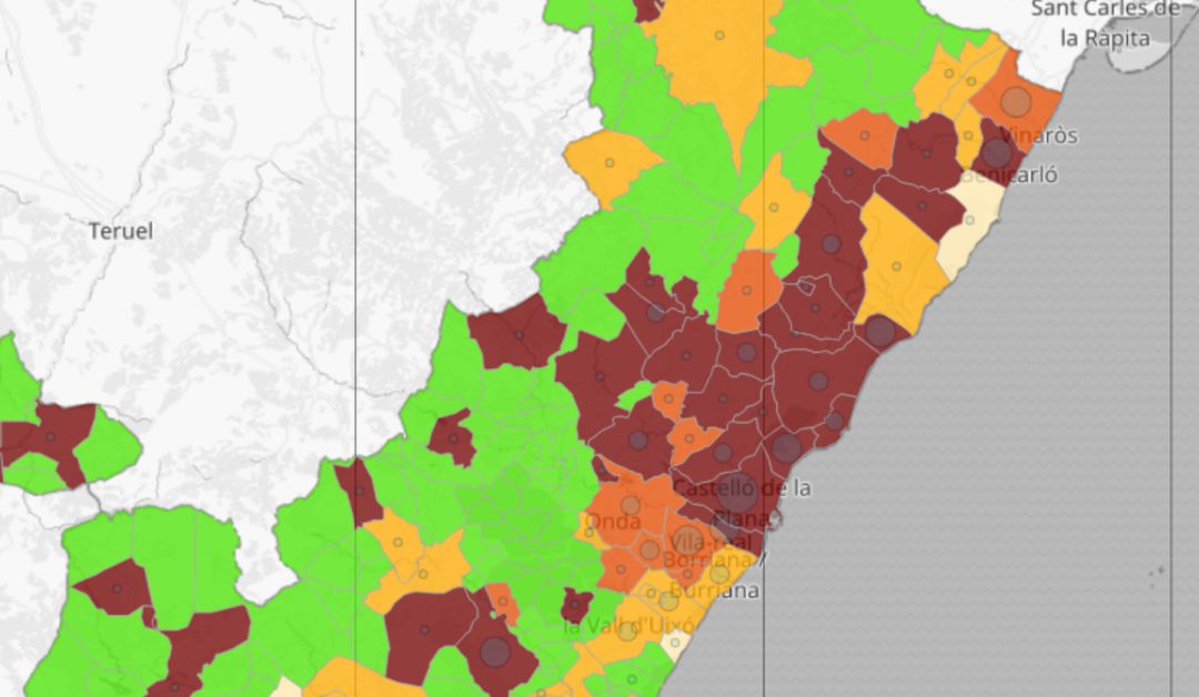 El área de Castelló es la que tiene la incidencia acumulada de coronavirus más elevada El área de Castelló es la que tiene la incidencia acumulada de coronavirus más elevada