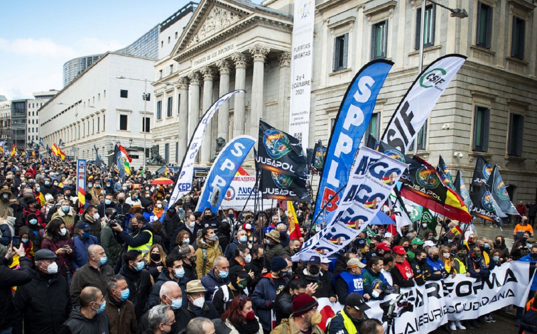 Imagen de la protesta en Madrid. Imagen de la protesta en Madrid.